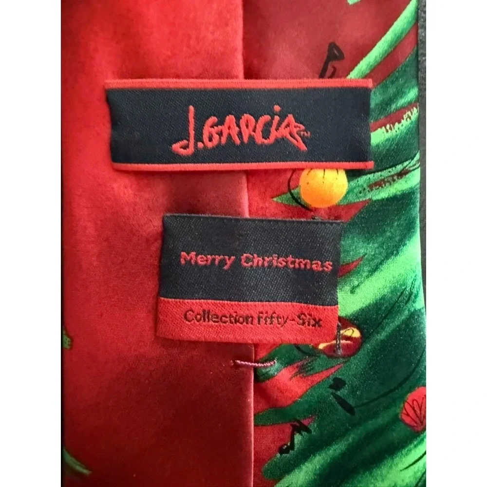 Jerry Garcia Collection Fifty-six ‎ 'Merry Christmas' Tie Red Holiday Festive
